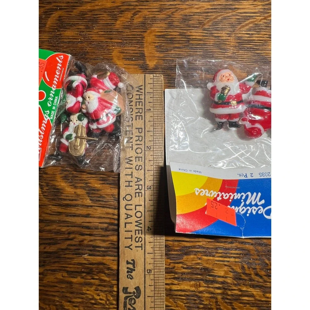 VTG Miniature Santa Claus Figurines Lot Design Miniatures Christmas Ornaments